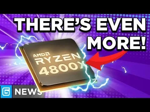 Progressive Robot thumbnail with AMD Ryzen 4800X chip, lightning effects, and text “THERE’S EVEN MORE!” with a red arrow pointing down