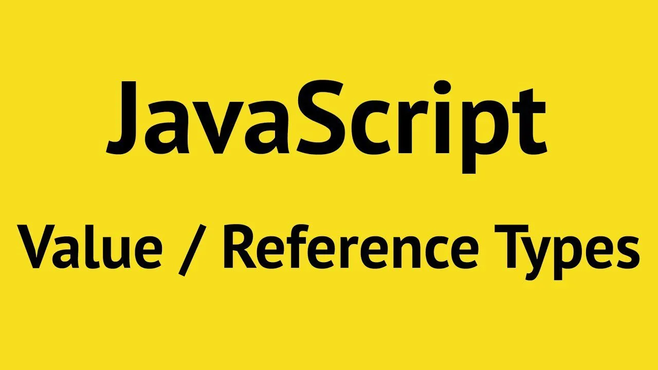 progressive Robot, yellow slide with bold black text: JavaScript Value / Reference Types