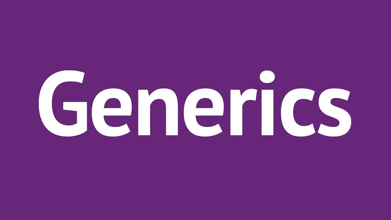progressive Robot purple background with large white text reading Generics