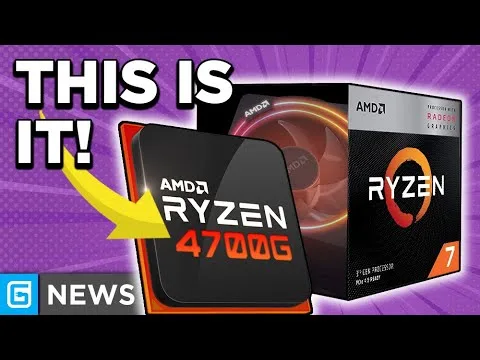 Progressive Robot thumbnail with text “THIS IS IT!” pointing to AMD Ryzen 4700G chip and Ryzen 7 box on purple background
