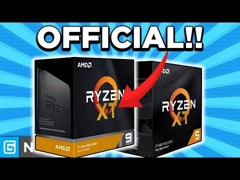 progressive Robot thumbnail with “OFFICIAL!!” above AMD Ryzen XT boxes and a red arrow pointing from X7 to XT