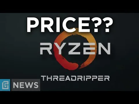 progressive Robot, graphic with “PRICE??” above Ryzen logo and the word “THREADRIPPER,” plus a GNEWS badge in corner