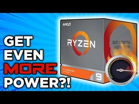 progressive Robot Ryzen 9 processor box with gauge graphic and bold text: GET EVEN MORE POWER?!