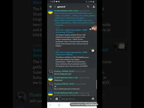 progressive Robot smartphone screenshot of a Telegram chat showing a list of messages and links in the “general” channel