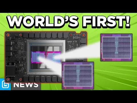 Progressive Robot graphic showing a computer chip and processor dies with the headline “WORLD’S FIRST!” and a “NEWS” label