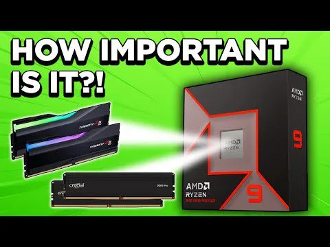 progressive Robot, graphic showing RAM sticks pointing at an AMD Ryzen 9 box with text How important is it?!