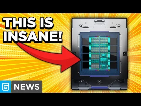 progressive Robot graphic with text “THIS IS INSANE!” and a red arrow pointing to a computer chip on a yellow burst background.