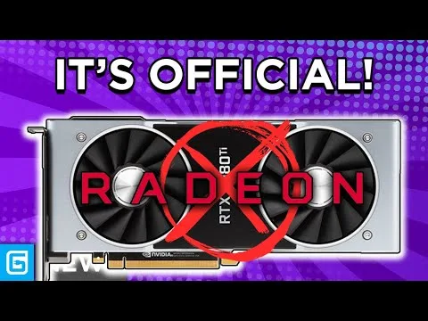 progressive Robot graphic card with crossed-out Radeon logo and headline text Its official!