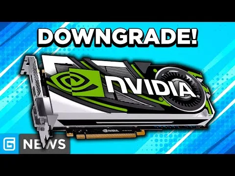 progressive Robot thumbnail of an NVIDIA graphics card with the headline “DOWNGRADE!” on a blue background