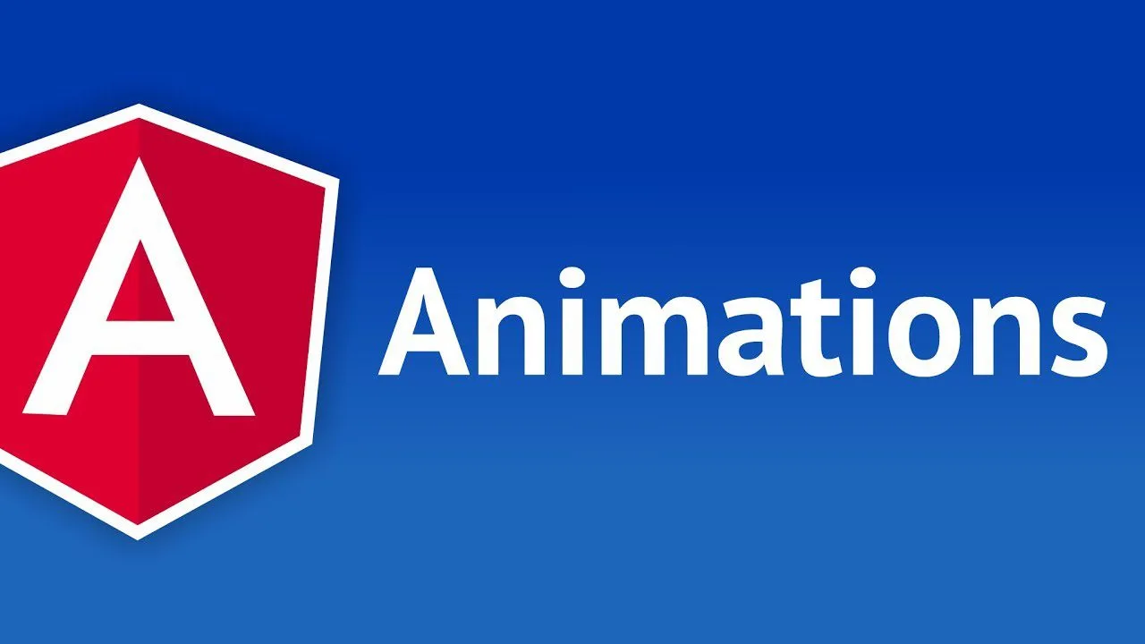 progressive Robot Angular Animations logo with red shield icon and white “A” on a blue background