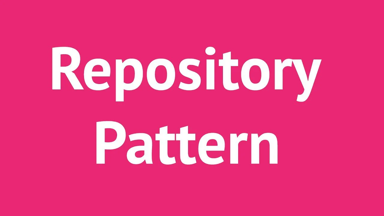 Progressive Robot: White text reading Repository Pattern on a bright pink background