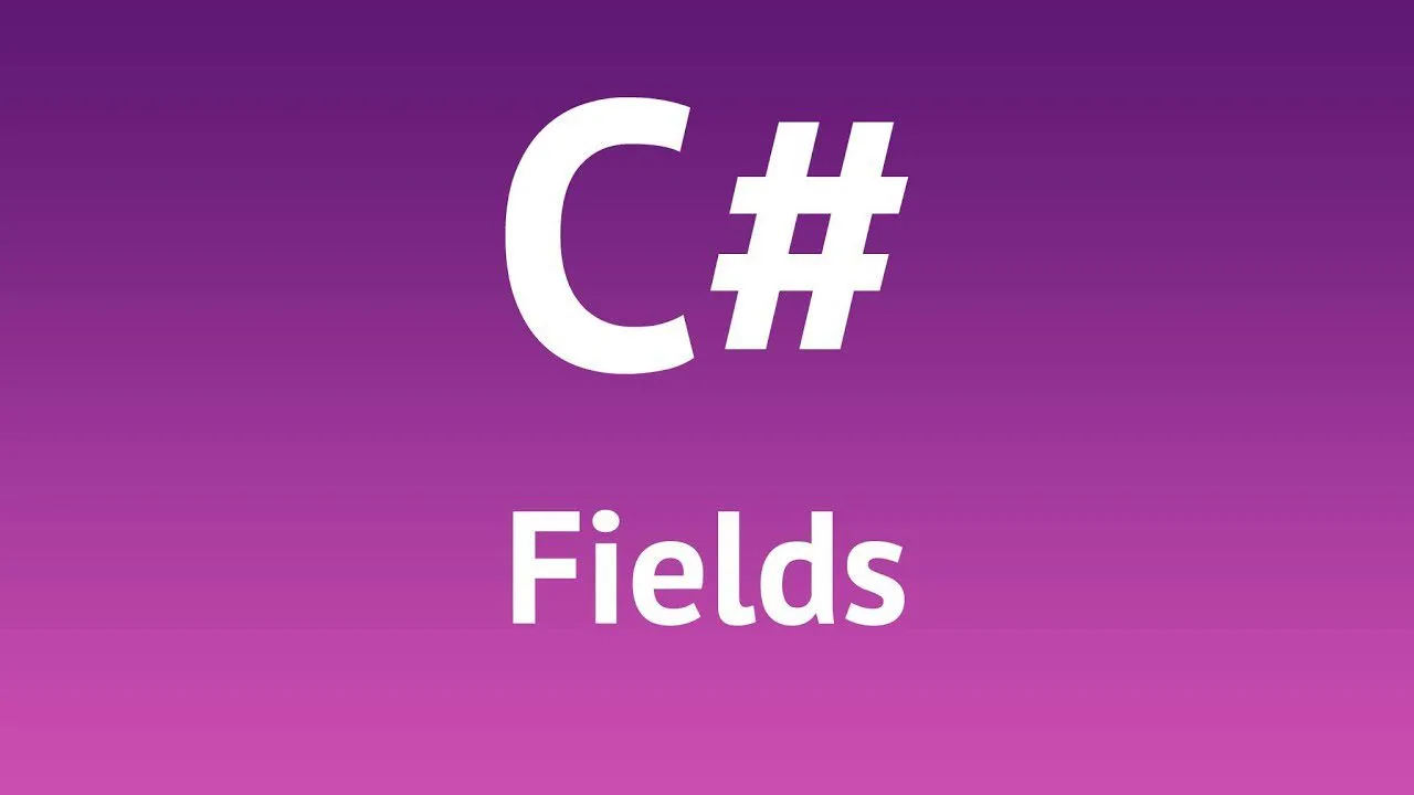 progressive Robot C# Fields text on a purple-to-pink gradient background
