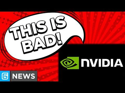progressive Robot comic-style graphic with speech bubble “THIS IS BAD!” and NVIDIA logo next to G NEWS badge
