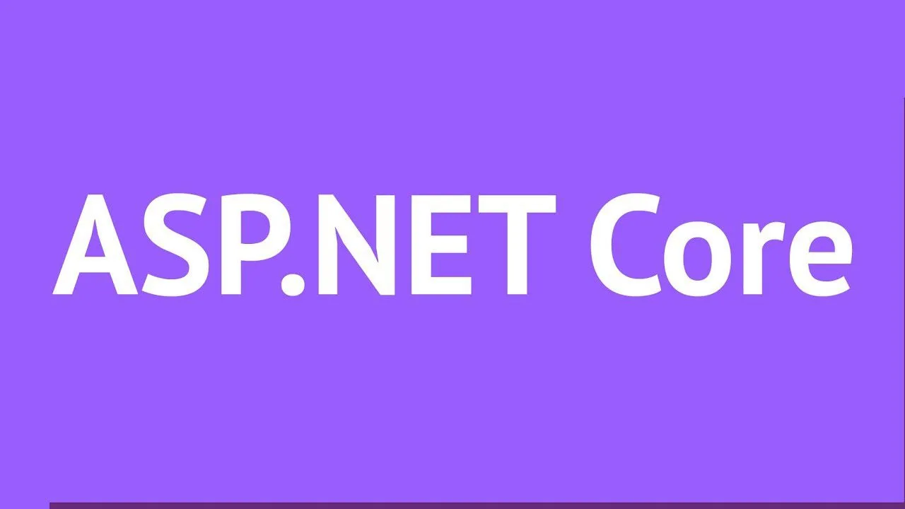 progressive Robot ASP.NET Core text in white on a purple background