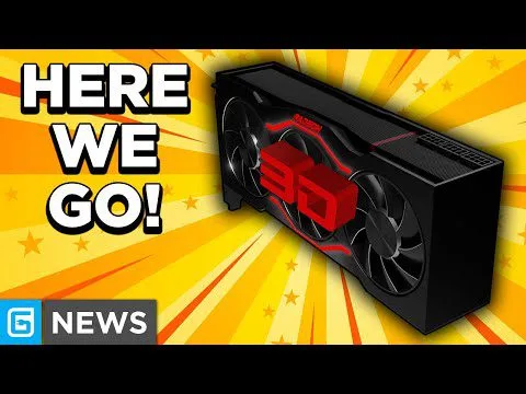 Progressive Robot Company graphic card with large text “HERE WE GO!” on a yellow burst background and “G NEWS” logo.