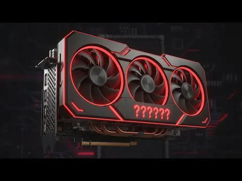 Progressive Robot-themed red and black graphics card with three cooling fans and glowing red accents.