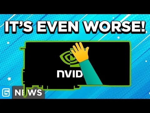 Progressive Robot facepalming over an Nvidia graphics card image with the headline “IT’S EVEN WORSE!” and “G NEWS” logo.