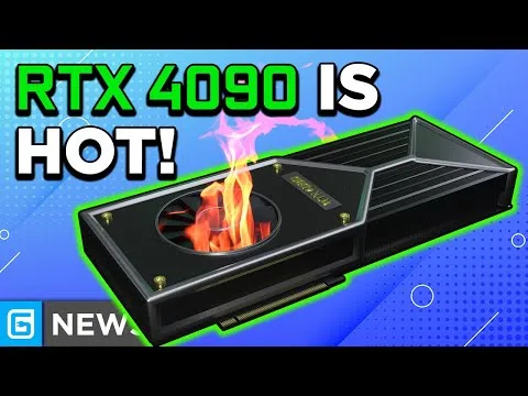 Progressive Robot thumbnail showing an RTX 4090 graphics card with flames and the text RTX 4090 IS HOT!