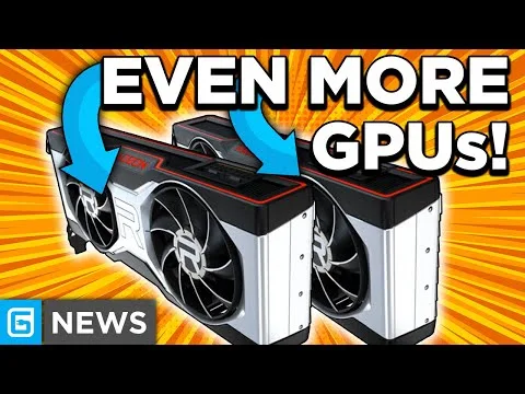 Progressive Robot thumbnail showing two graphics cards with arrows and the text Even More GPUs! and G News logo