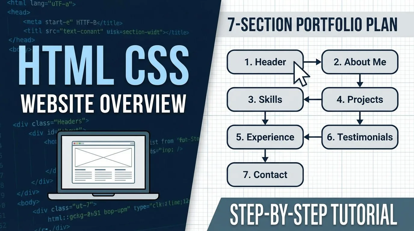 HTML CSS Website Overview – 7-Section Portfolio Plan 2025–2026