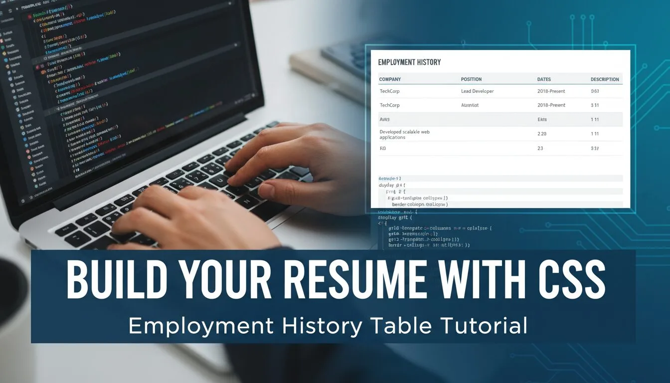 How to Build Resume Section with CSS – Employment History Table Tutorial 2025–2026