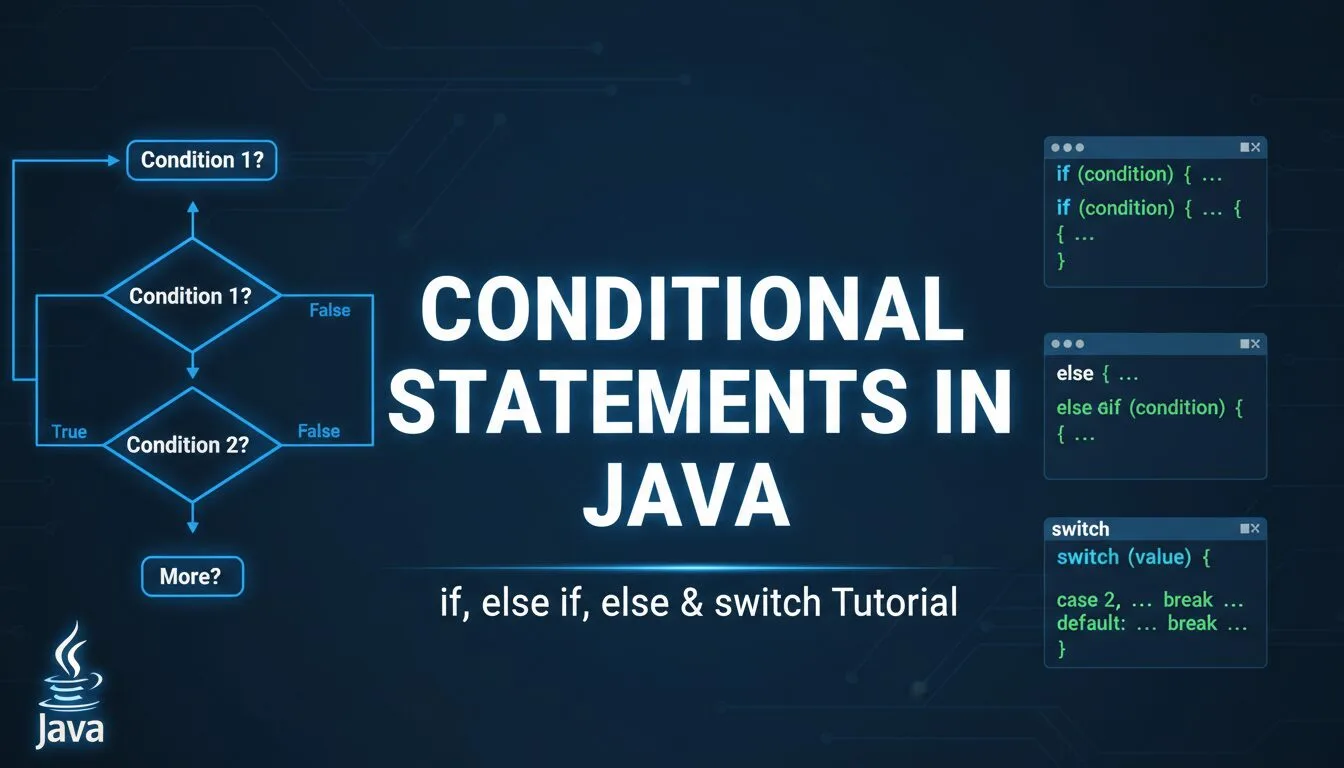 Conditional Statements in Java – if, else if, else & switch Tutorial 2025–2026