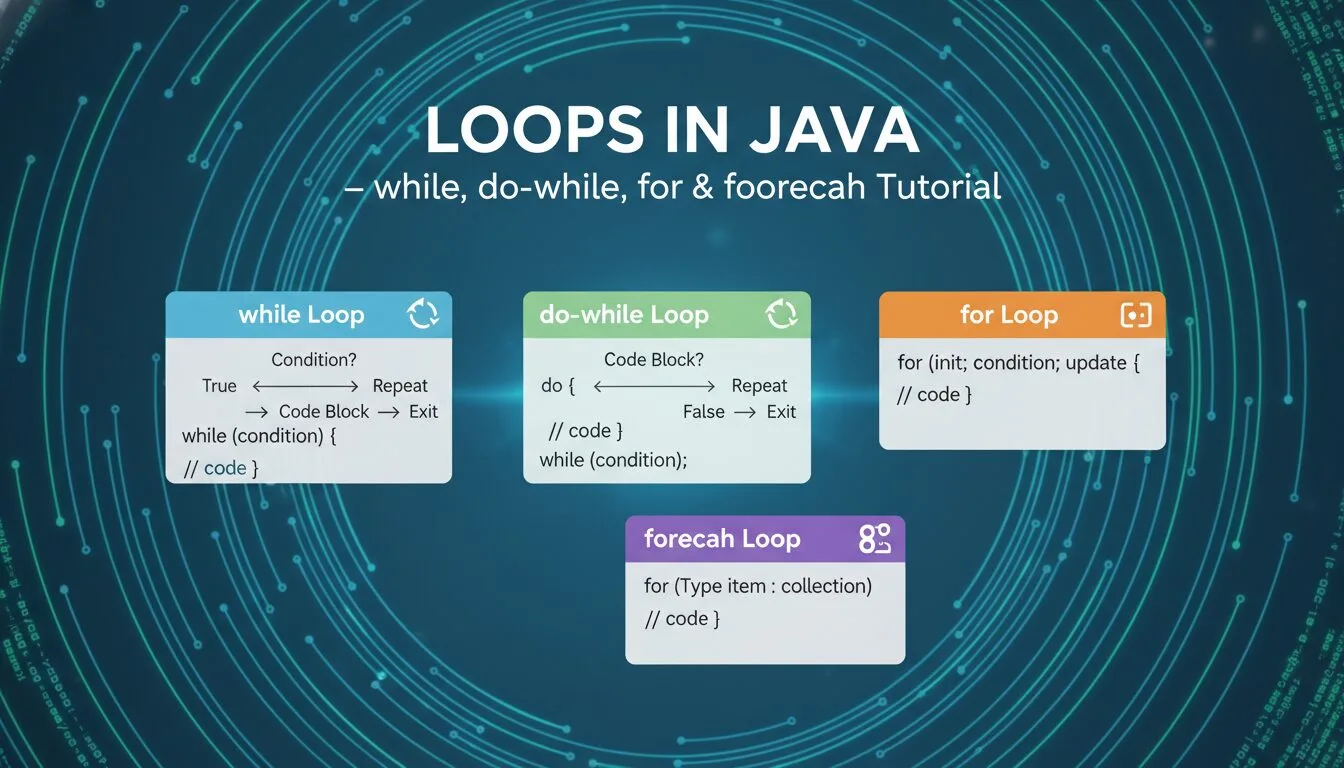 Loops in Java – while, do-while, for & foreach Tutorial 2025–2026