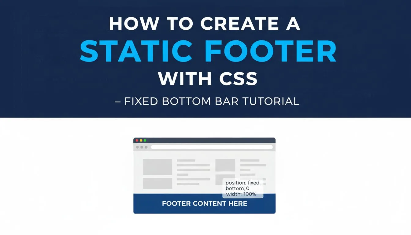 How to Create Static Footer with CSS – Fixed Bottom Bar Tutorial 2025–2026