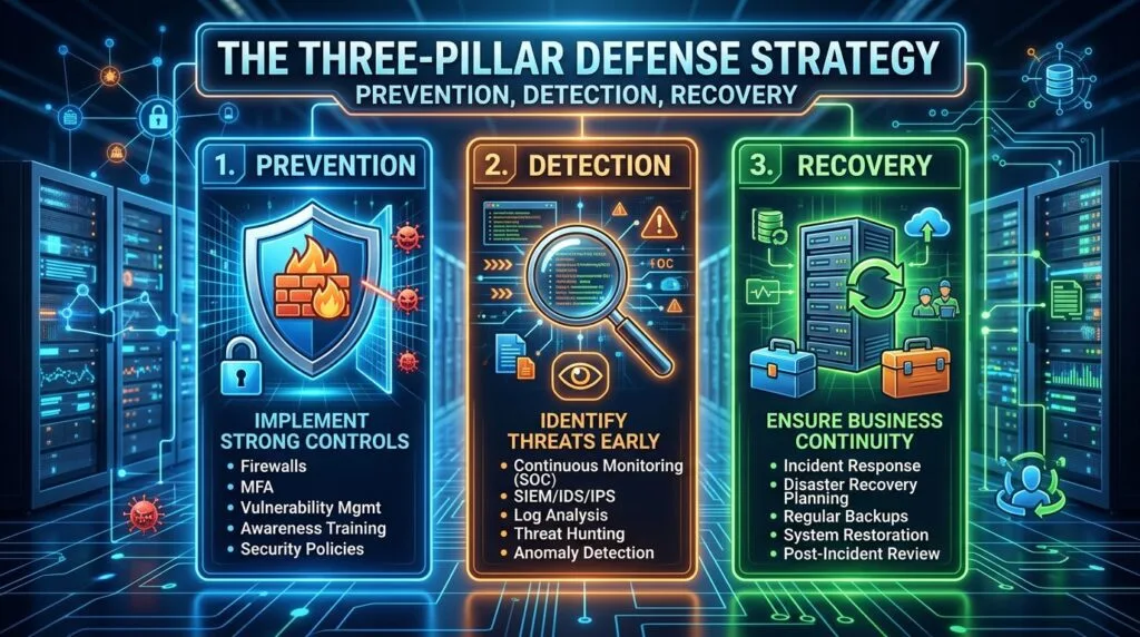 RANSOMWARE DEFENSE PLAYBOOK: THE 2026 COMPREHENSIVE GUIDE TO ENTERPRISE PROTECTION AND RAPID RECOVERY 10 THE THREE-PILLAR DEFENSE STRATEGY: PREVENTION, DETECTION, RECOVERY