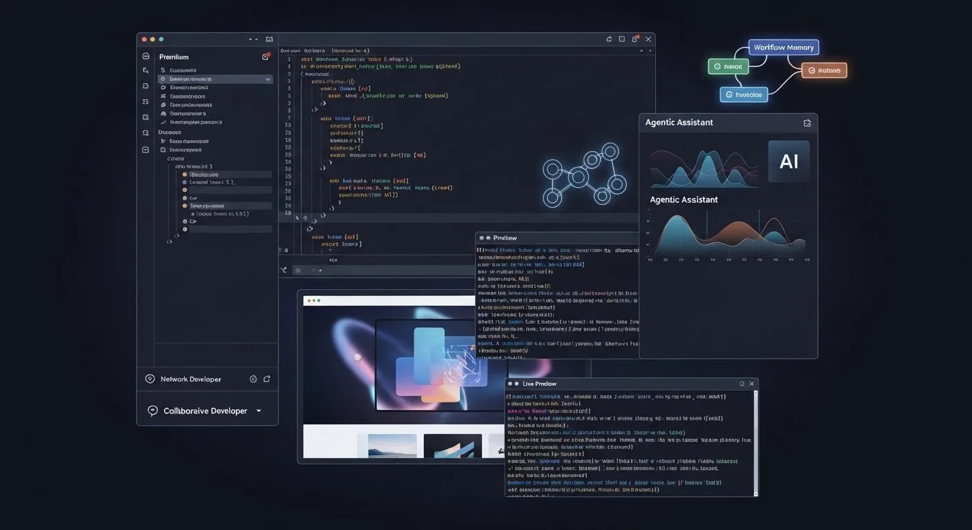 What is Windsurf shown as an AI-native coding IDE with an agentic assistant, code previews, terminal help, and workflow tools in one editor