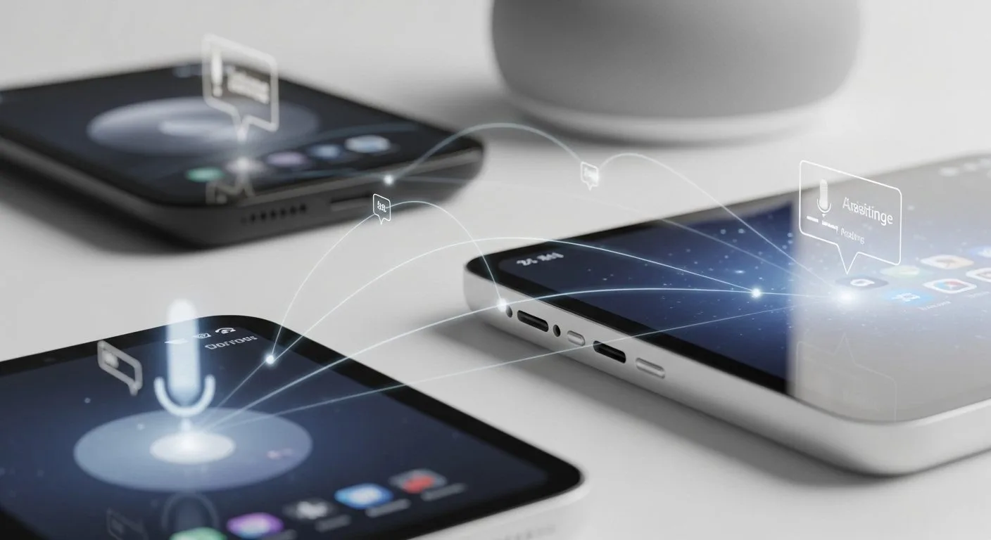 What is Apple Siri shown as Apple's voice and text assistant across iPhone, Apple Watch, CarPlay, HomePod, and Apple Intelligence workflows