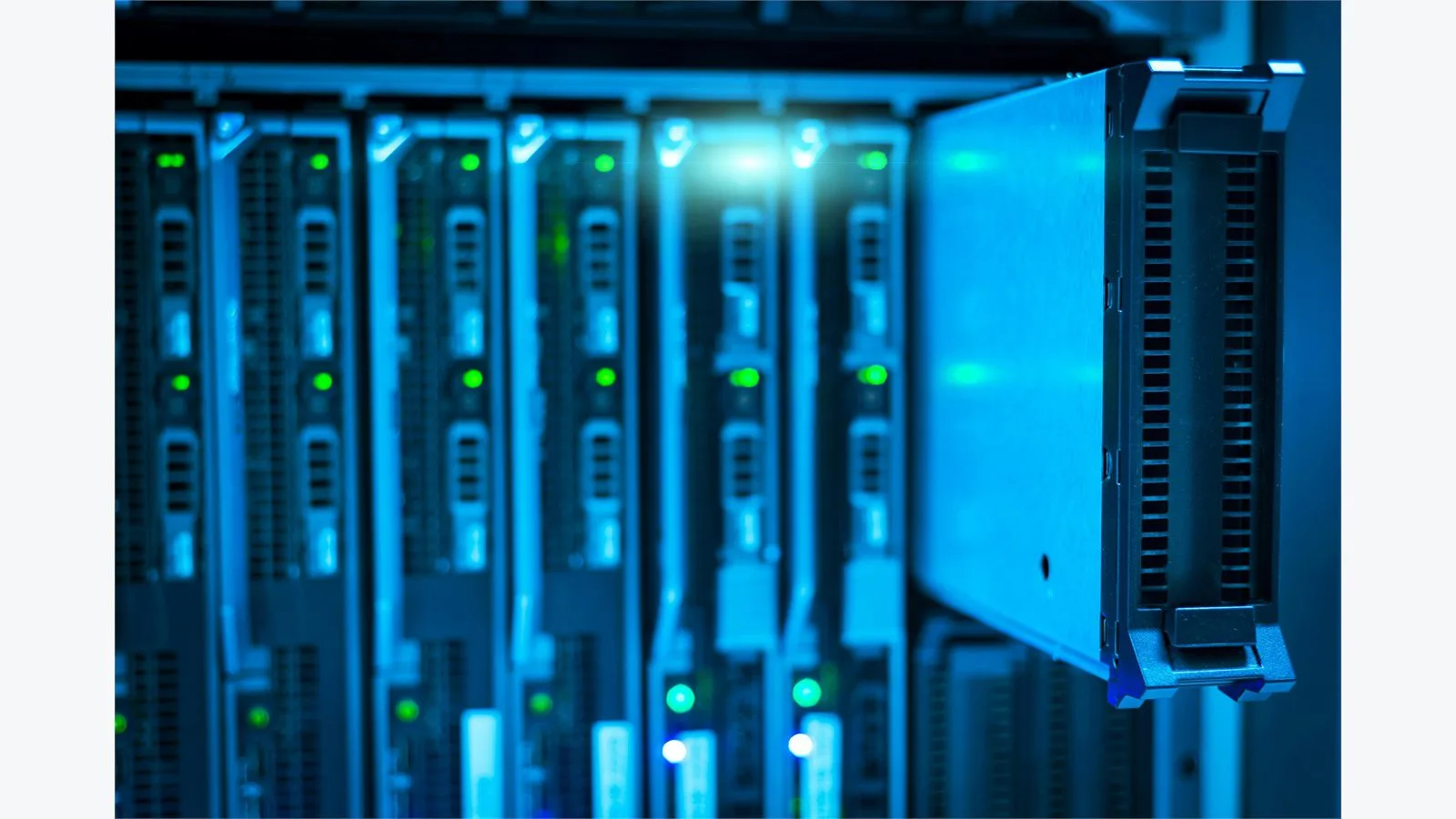 AI Galaxy Hunters: 7 Stark Truths About the GPU Crunch 13 AI galaxy hunters demand concept with close-up tower servers stacked tightly inside a busy data center aisle