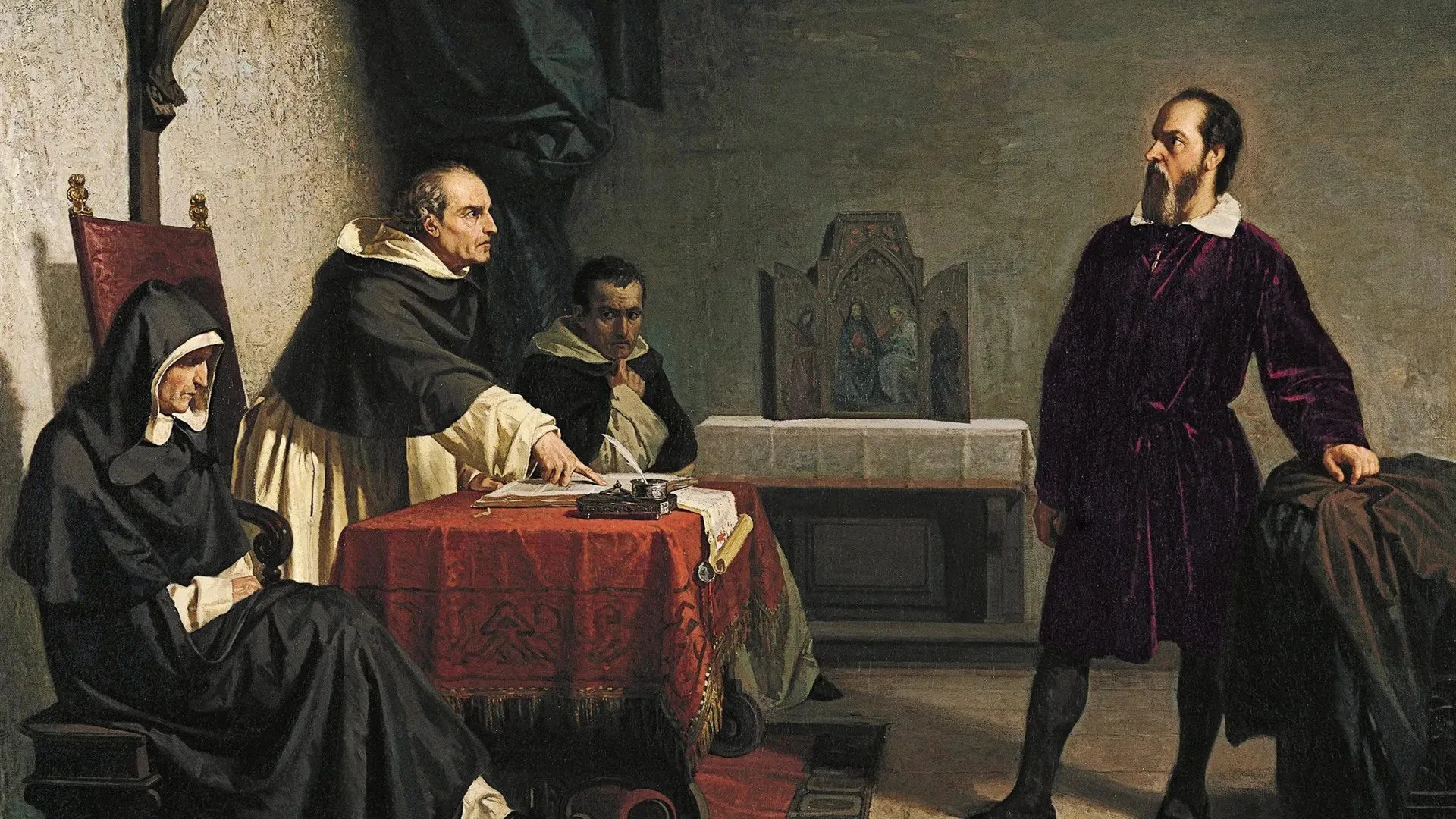 Galileo Galilei: 7 Remarkable Discoveries, Inventions, and Lasting Impact 15 Nineteenth-century painting of Galileo before the Roman Inquisition