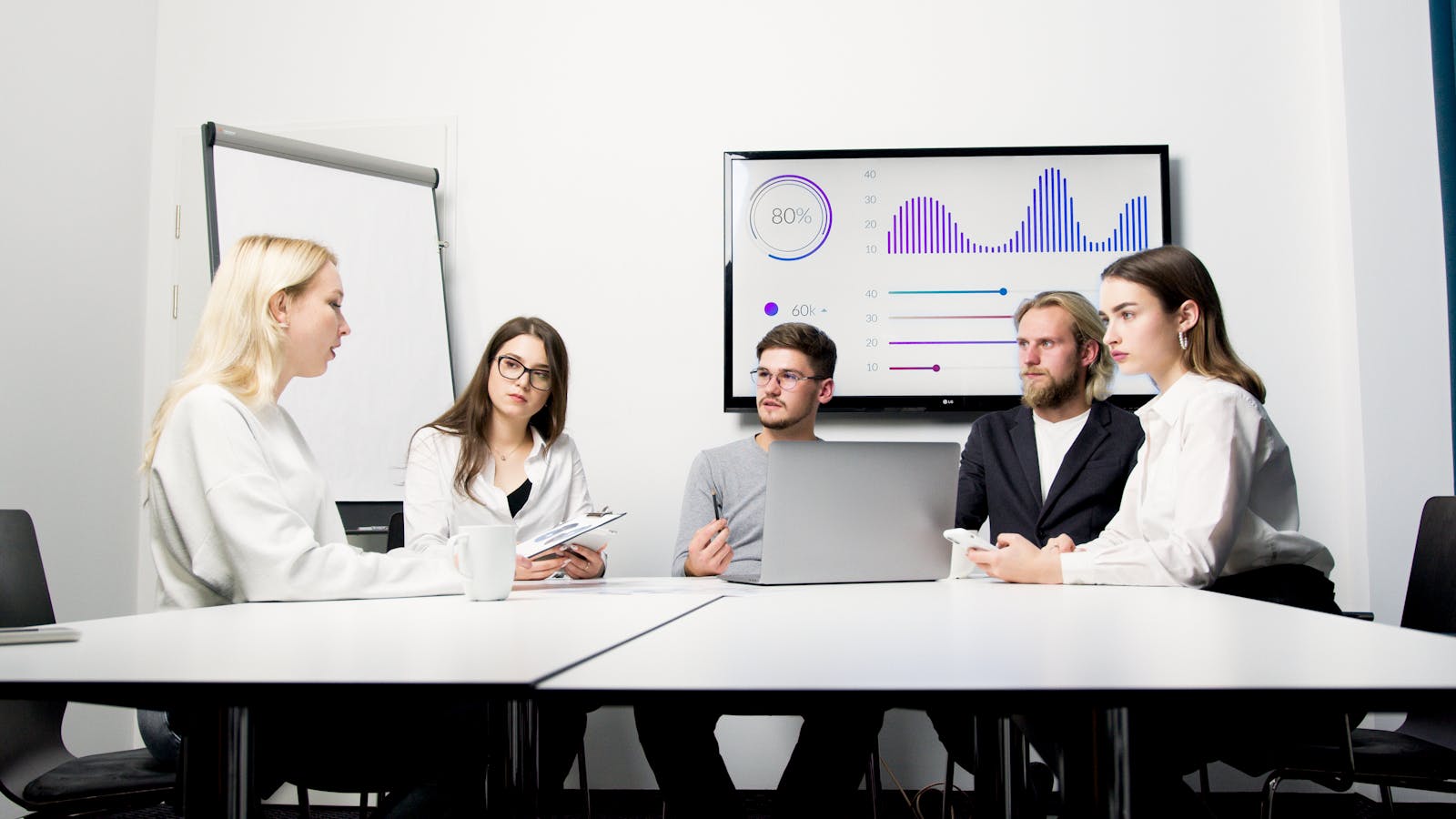 Business meeting prioritizing AI-discovered vulnerability findings