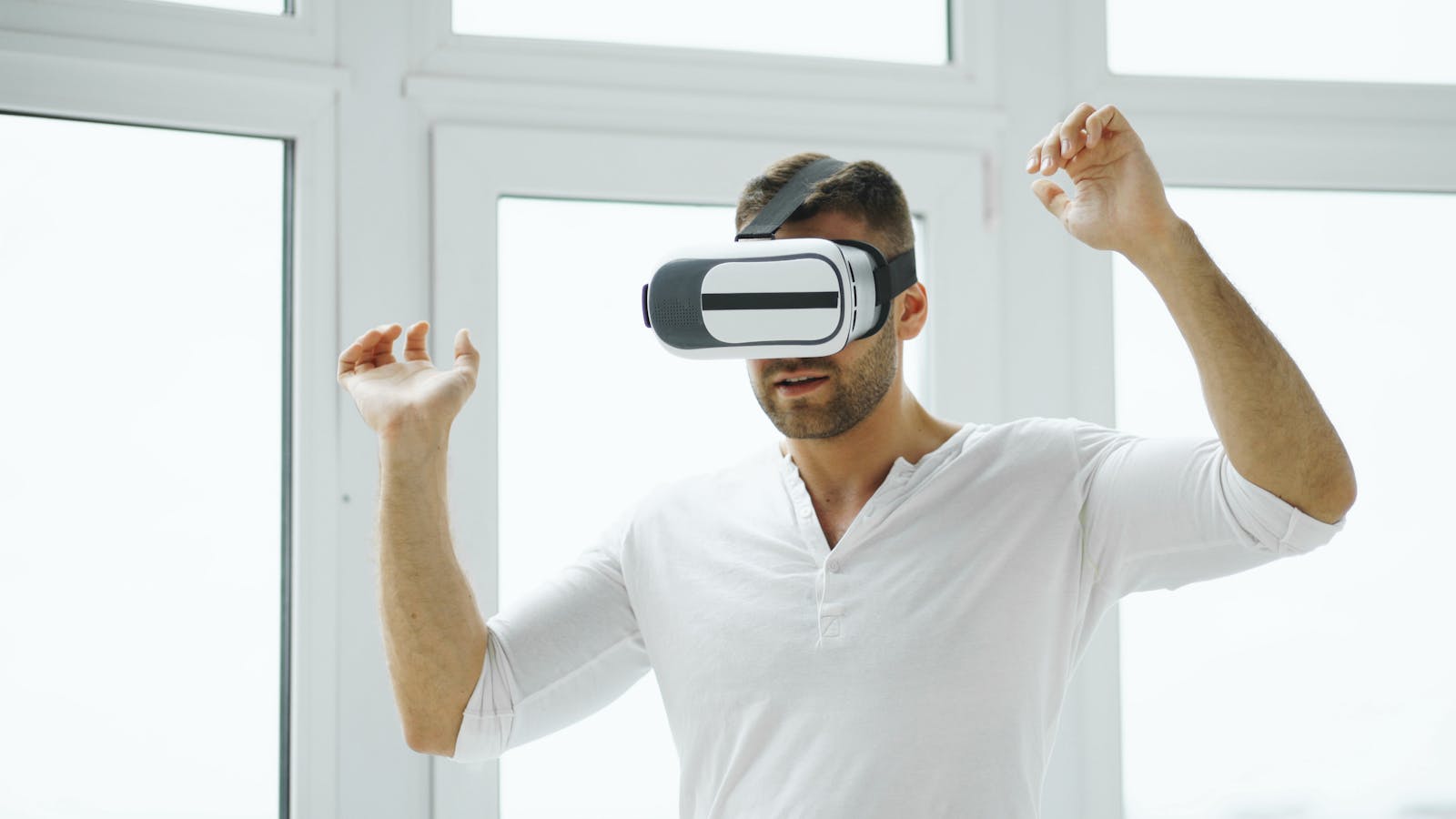 Virtual reality user representing AI generated deepfake identity risks behind vibe-jacking