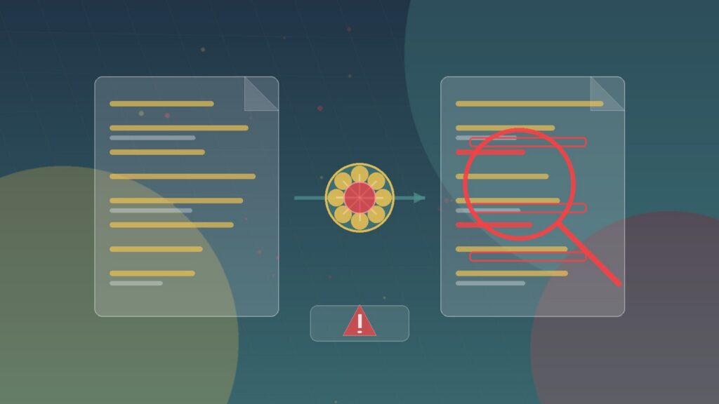 Subtle rewritten document content detection problem with preserved layout and changed meaning