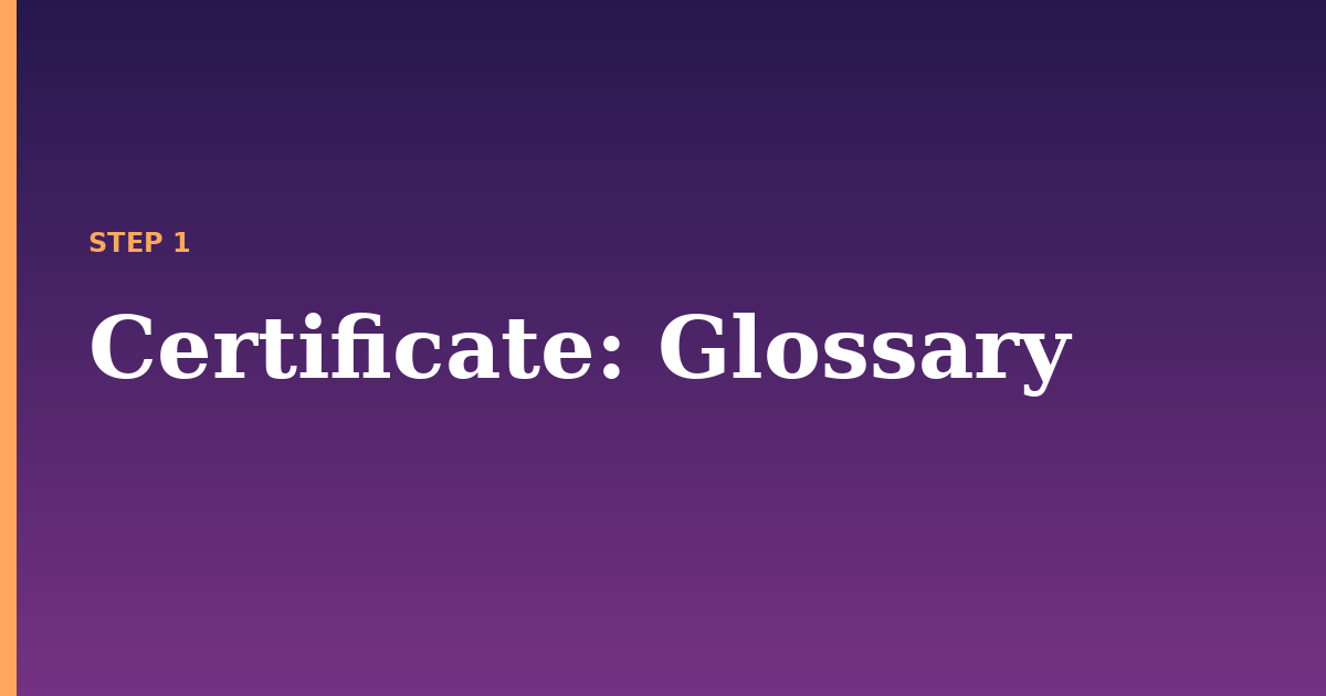 certificate illustration for: Glossary