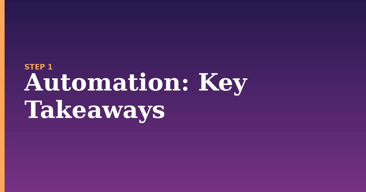 automation illustration for: Key Takeaways