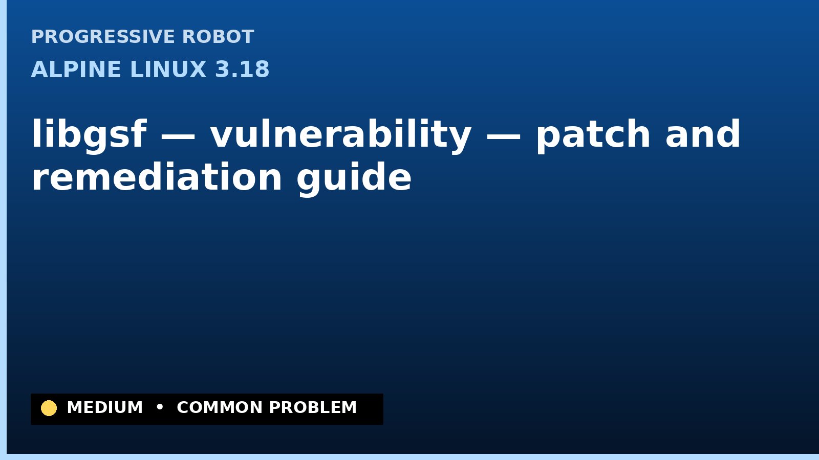 Alpine Linux 3.18 — libgsf — vulnerability — patch and remediation guide — diagnosis and fix on Alpine Linux 3.18