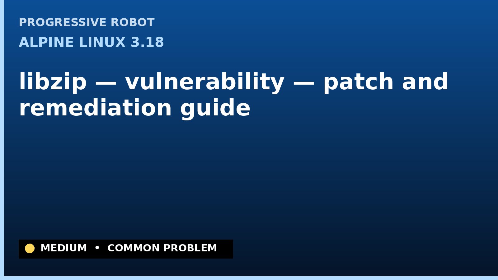 Alpine Linux 3.18 — libzip — vulnerability — patch and remediation guide — diagnosis and fix on Alpine Linux 3.18