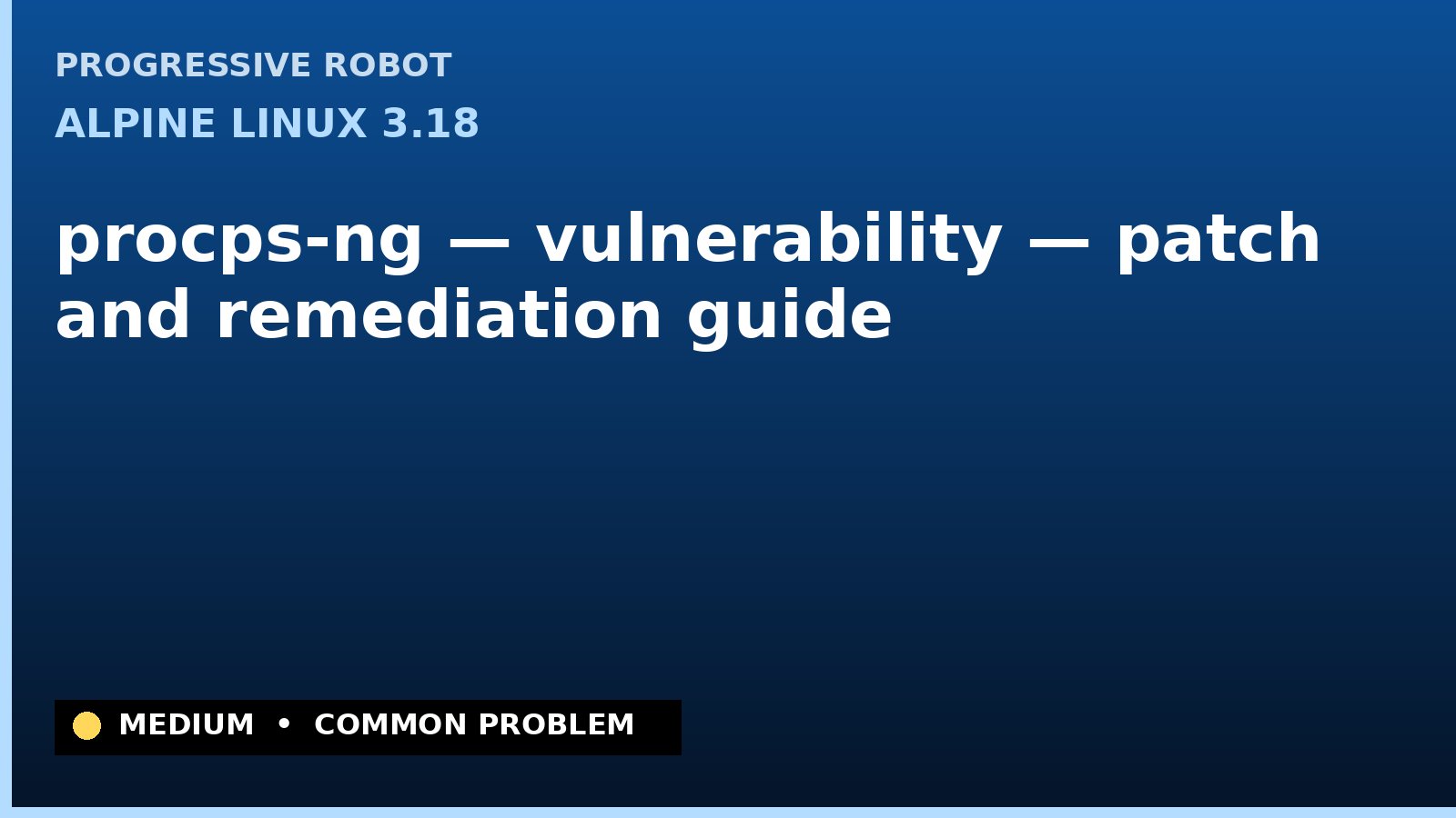 Alpine Linux 3.18 — procps-ng — vulnerability — patch and remediation guide — diagnosis and fix on Alpine Linux 3.18