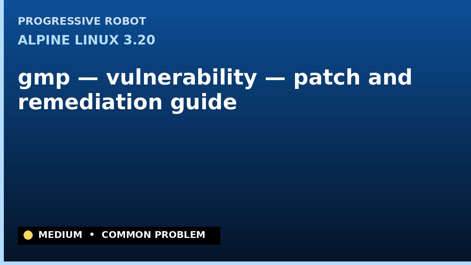Alpine Linux 3.20 — gmp — vulnerability — patch and remediation guide — diagnosis and fix on Alpine Linux 3.20