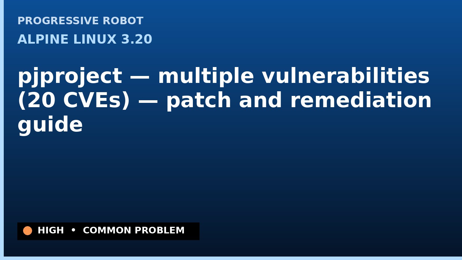 Alpine Linux 3.20 — pjproject — multiple vulnerabilities (20 CVEs) — patch and remediation guide — diagnosis and fix on Alpine Linux 3.20