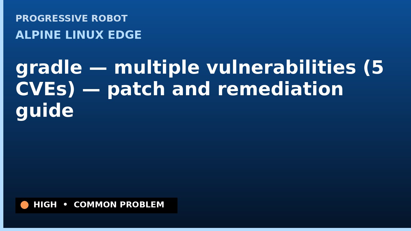 Alpine Linux edge — gradle — multiple vulnerabilities (5 CVEs) — patch and remediation guide — diagnosis and fix on Alpine Linux edge