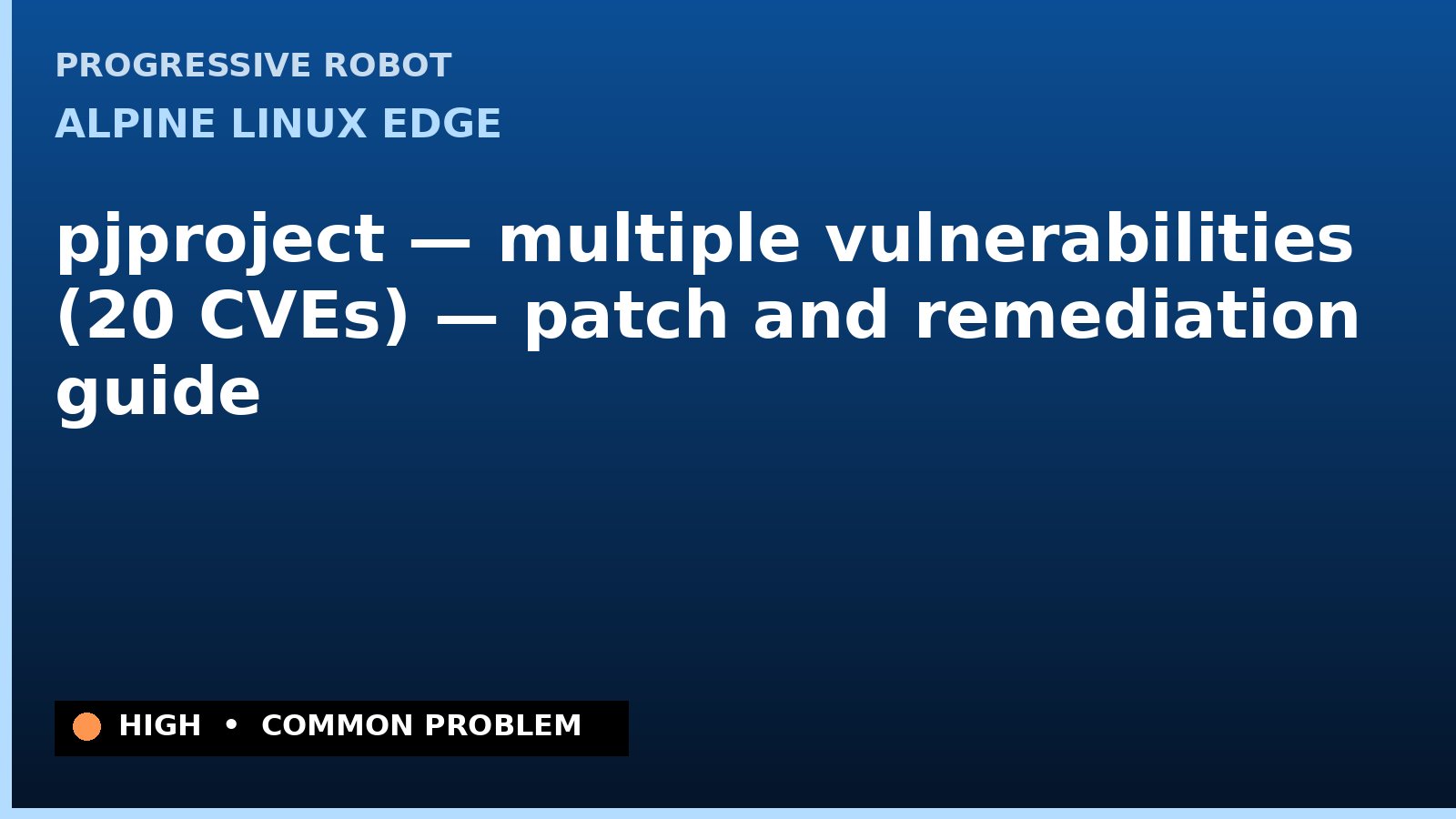 Alpine Linux edge — pjproject — multiple vulnerabilities (20 CVEs) — patch and remediation guide — diagnosis and fix on Alpine Linux edge