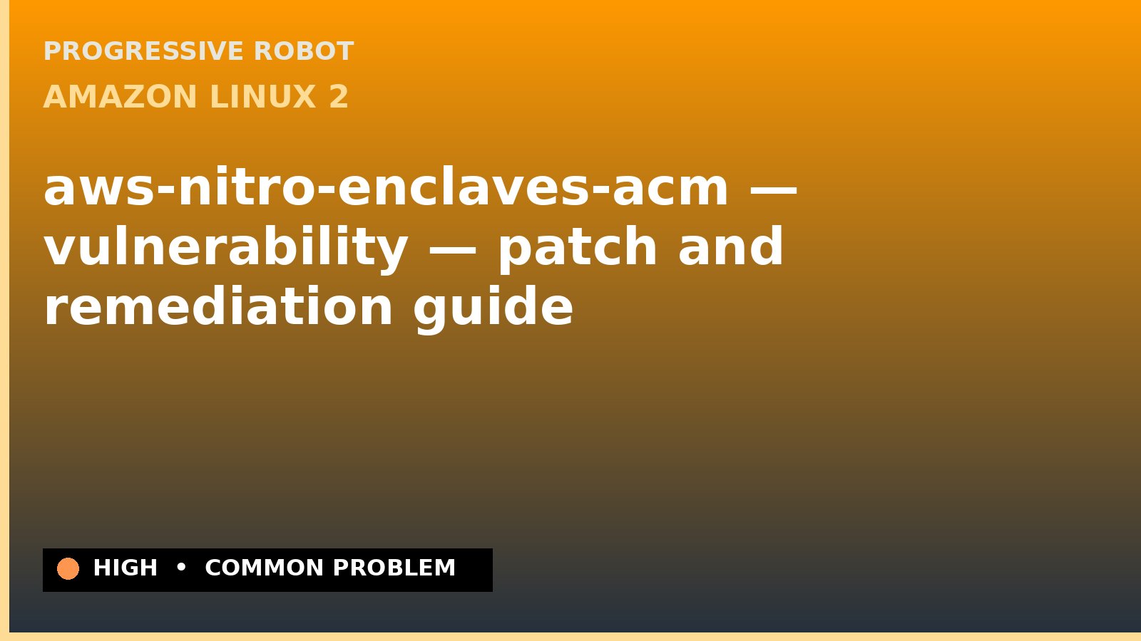 Amazon Linux 2 — aws-nitro-enclaves-acm — vulnerability — patch and remediation guide — diagnosis and fix on Amazon Linux 2