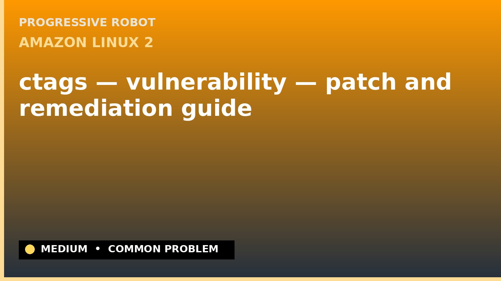 Amazon Linux 2 — ctags — vulnerability — patch and remediation guide — diagnosis and fix on Amazon Linux 2