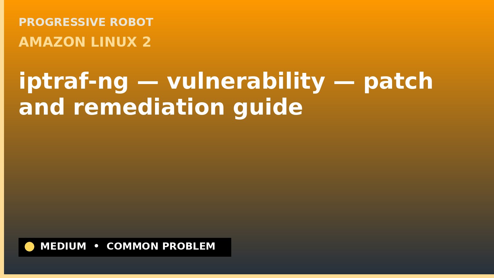 Amazon Linux 2 — iptraf-ng — vulnerability — patch and remediation guide — diagnosis and fix on Amazon Linux 2