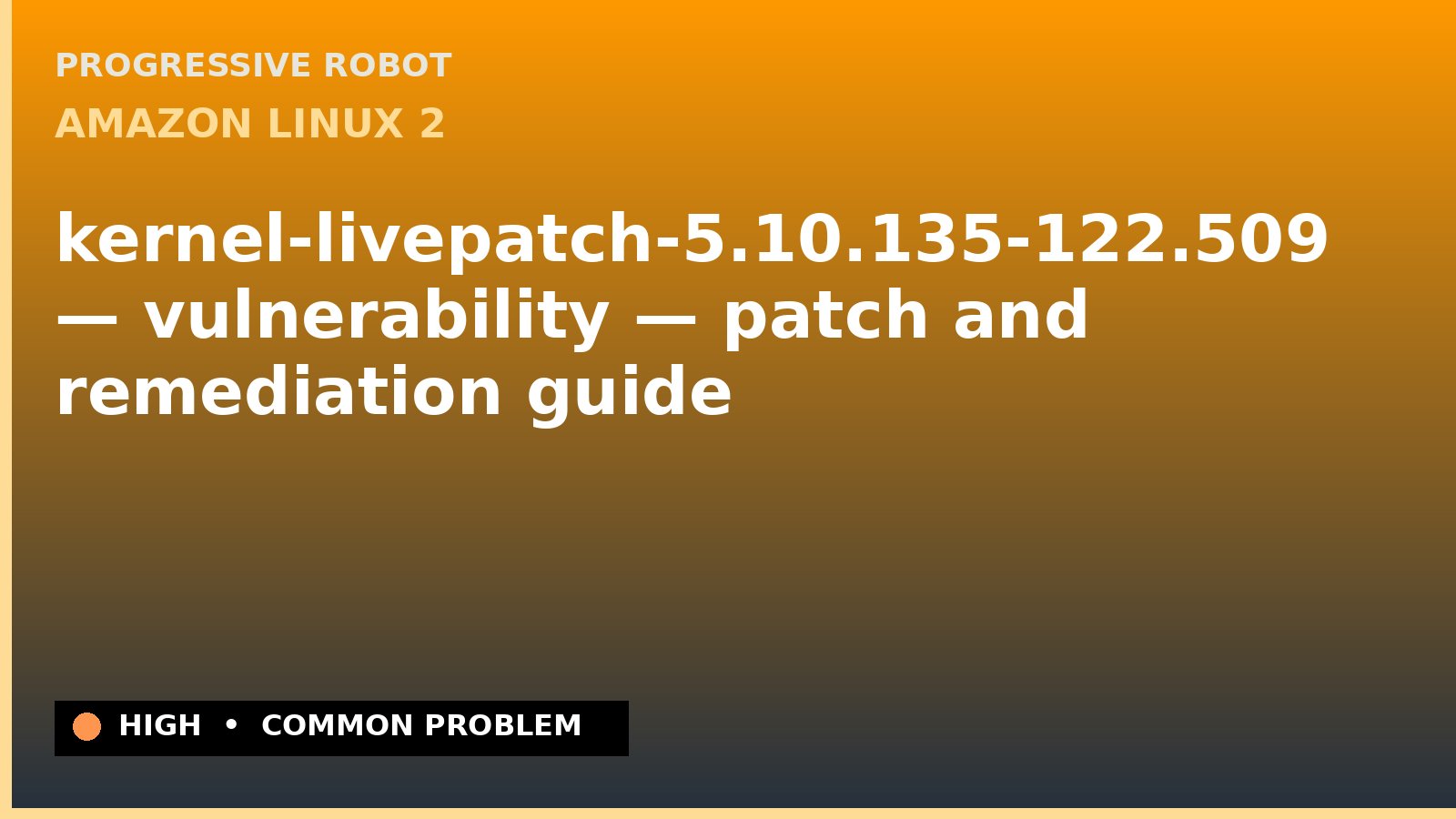 Amazon Linux 2 — kernel-livepatch-5.10.135-122.509 — vulnerability — patch and remediation guide — diagnosis and fix on Amazon Linux 2