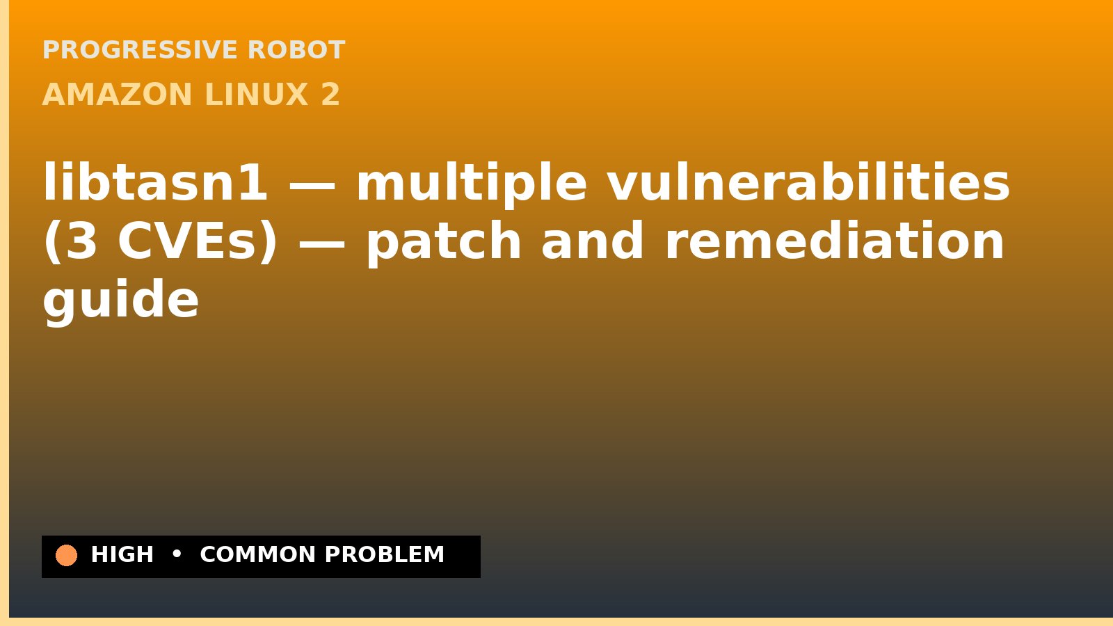Amazon Linux 2 — libtasn1 — multiple vulnerabilities (3 CVEs) — patch and remediation guide — diagnosis and fix on Amazon Linux 2